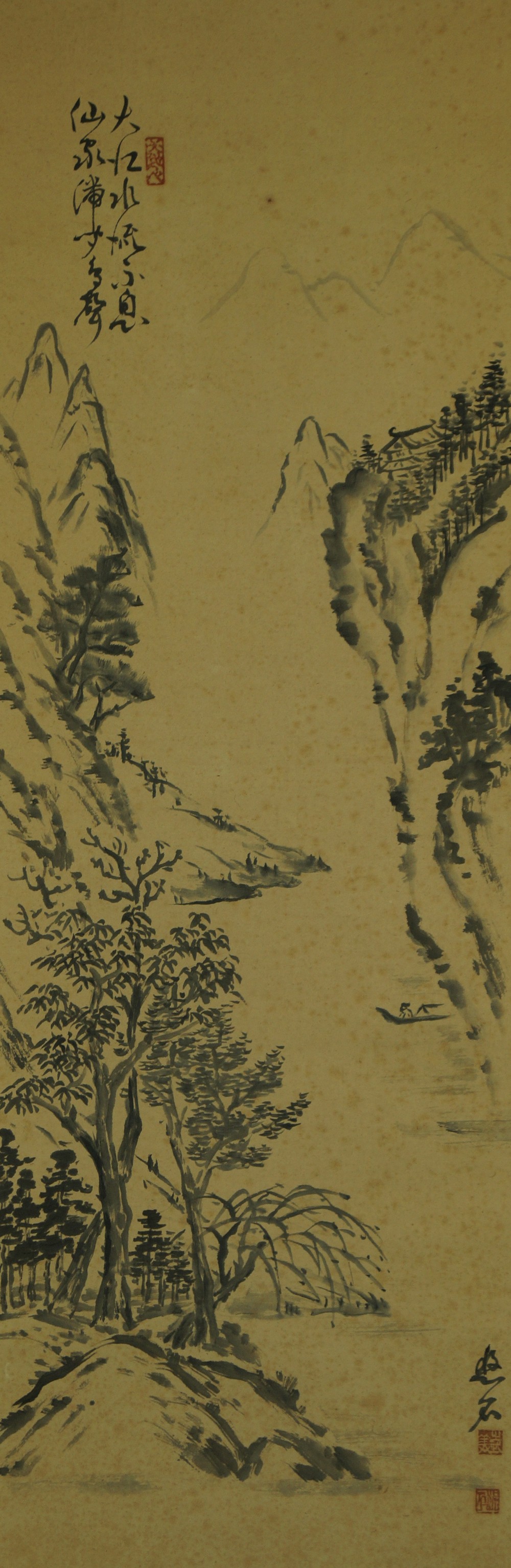 Landschaft Rollbild Kakejiku Kakemono Gesamtmotiv ohne Rahmung