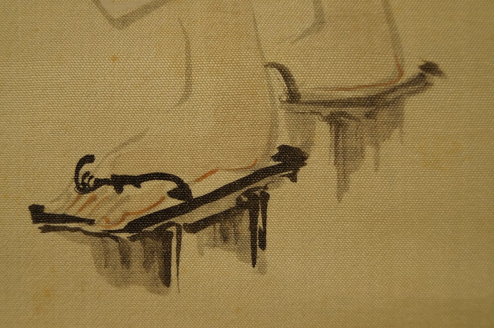 Sparrow hanging scroll motif close-up 4