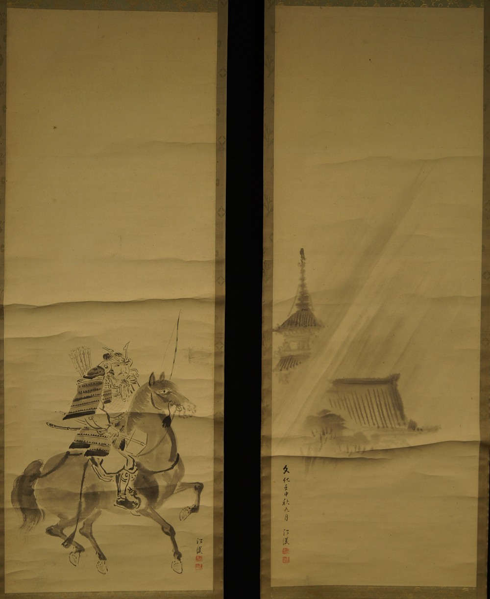 Der Samuraikrieger - Japanisches Rollbild (Kakejiku, Kakemono)