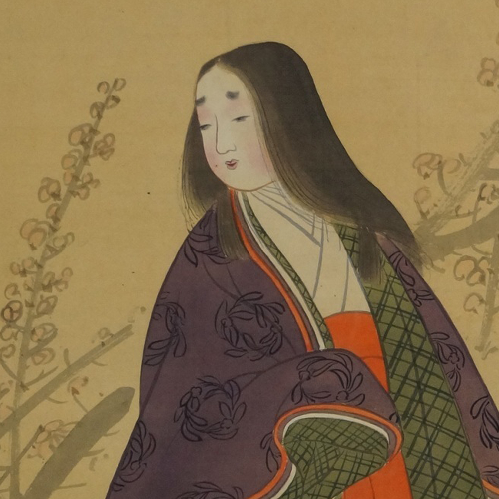 Beauty in Kimono Hanging Scroll Motif Close-Up Preview