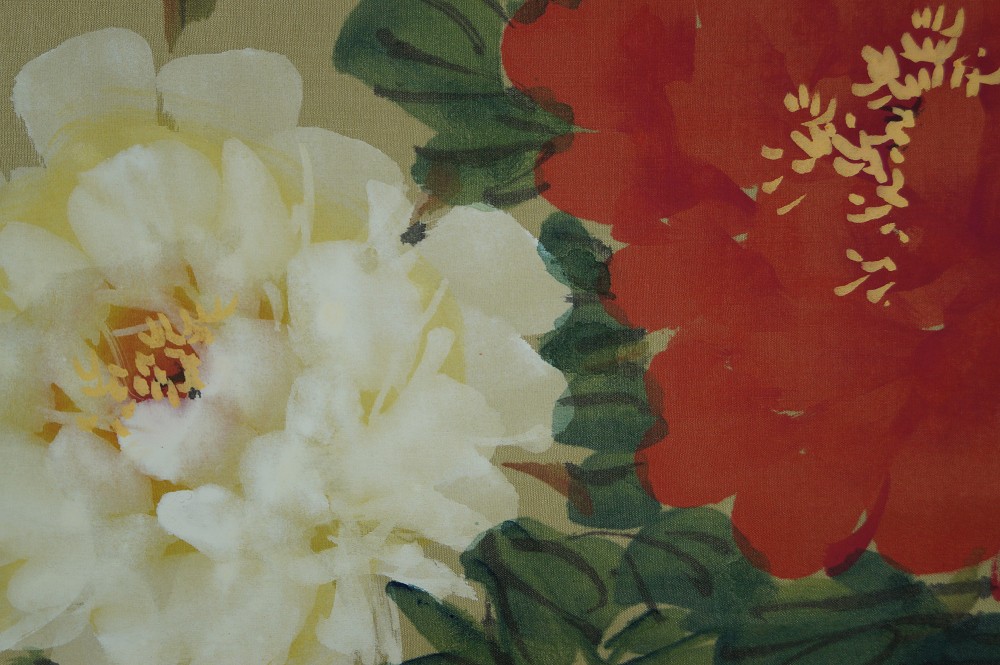 Peonies Hanging Scroll Peonies Motif Close-Up 1