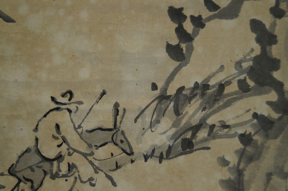 Landschaft Rollbild Figuren-Motiv Nahaufnahme