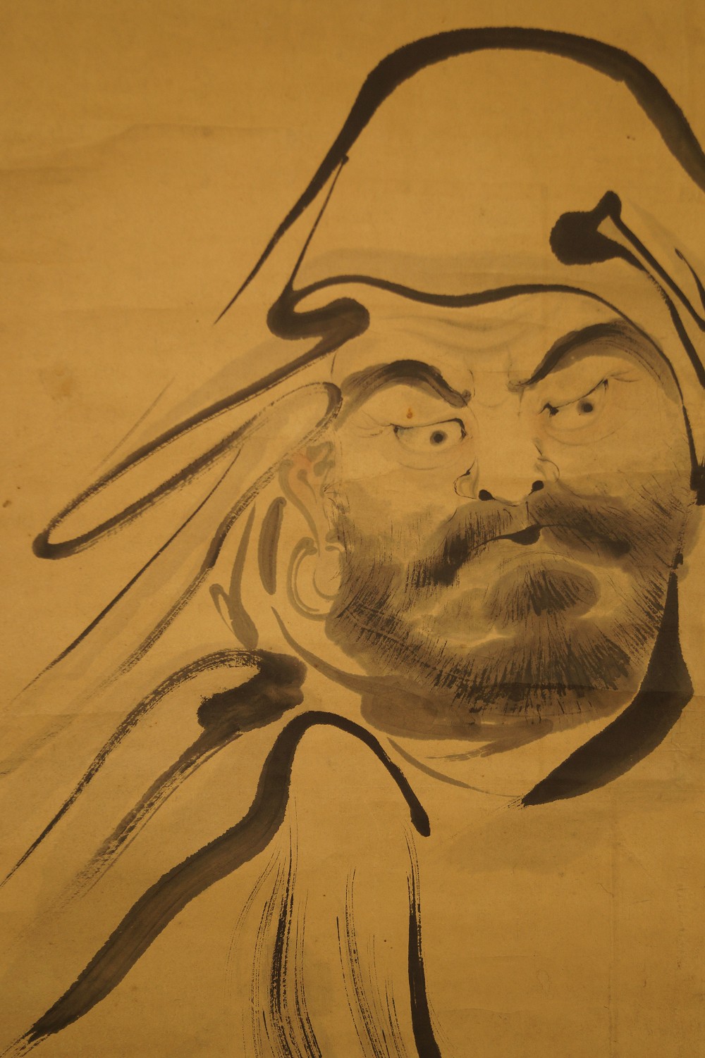 Bodhidharma hanging scroll motif close-up