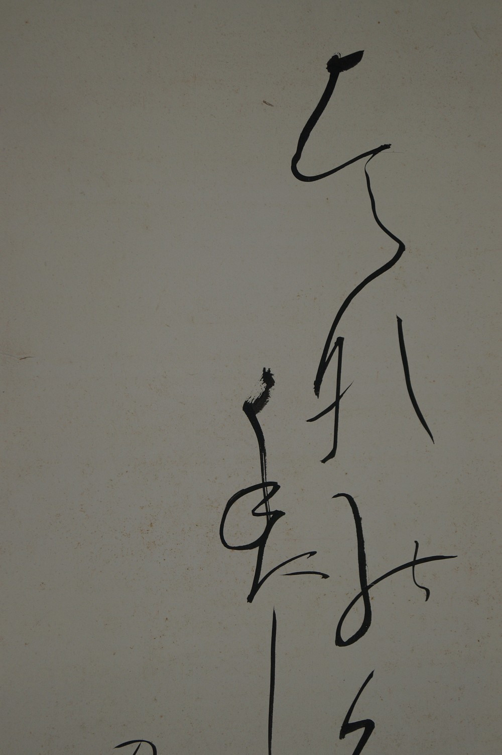 Hanging Scroll Flower Calligraphy Close-Up
