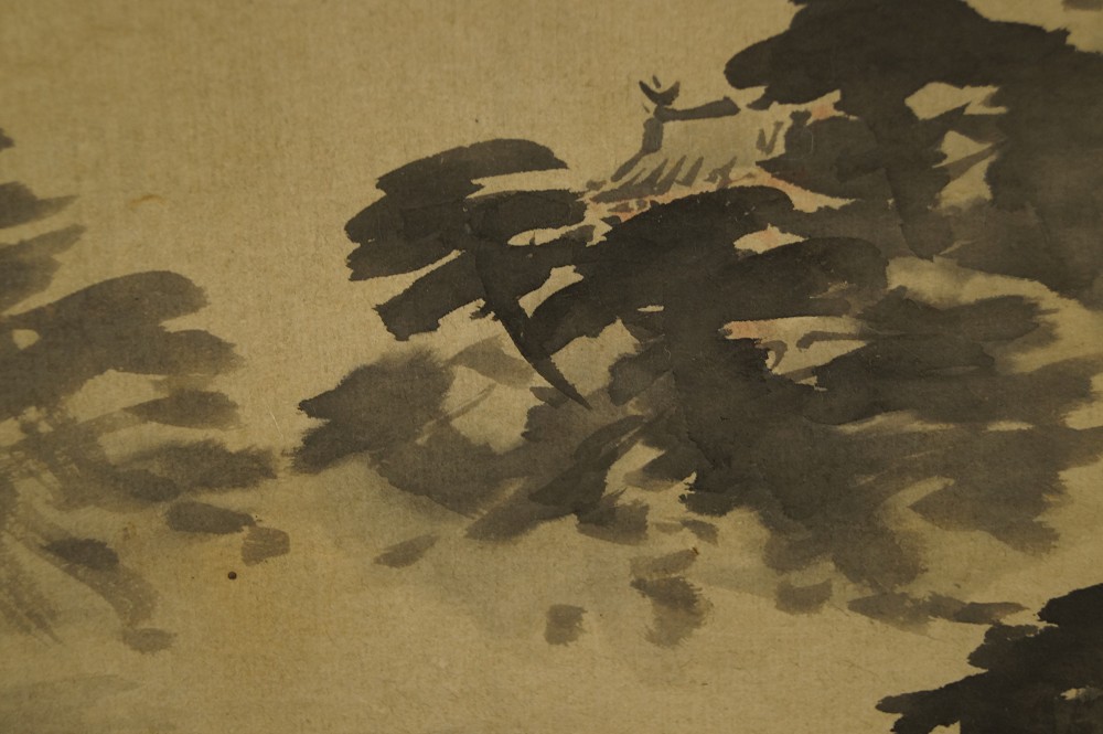 Vogel und Mondlandschaft - 2er Set japanische Rollbilder (Kakejiku, Kakemono)