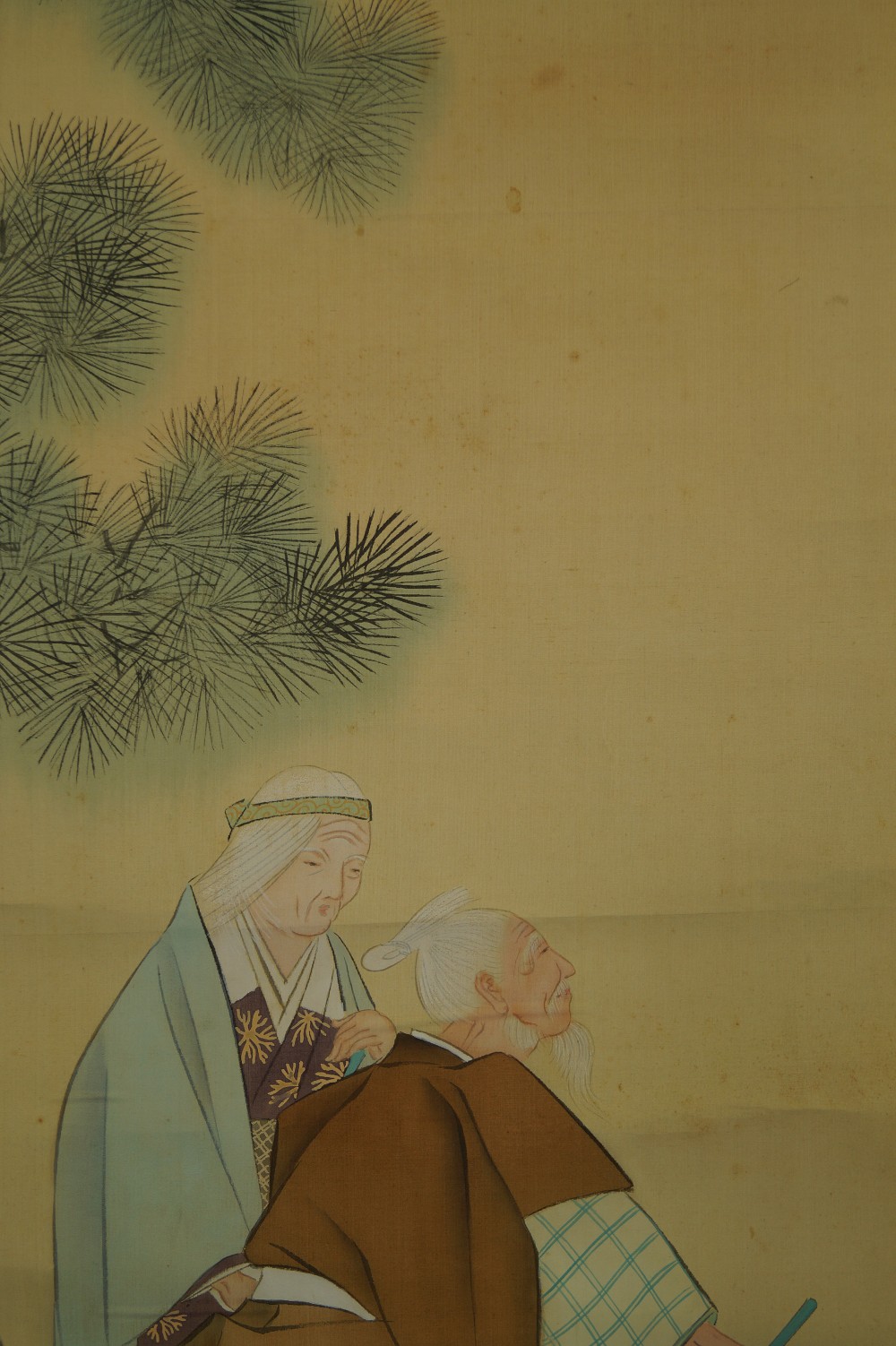 Takasago Hanging Scroll Old Couple Motif Close-Up