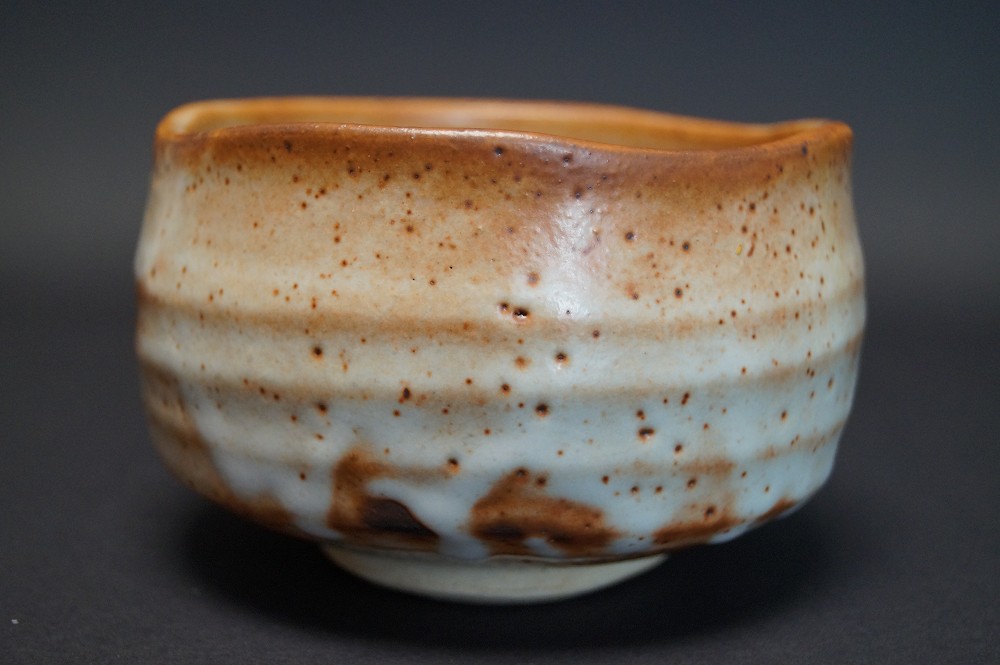 Chawan Shino Keramik Shuichi Sawada Rueckansicht