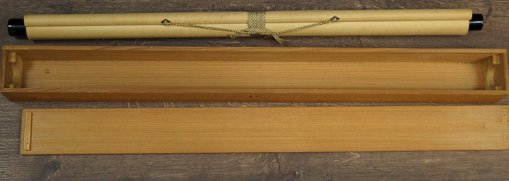 Zen Kalligrafie Leerheit von Megumi Hayashi Kakemono in Aufbewahrungsbox