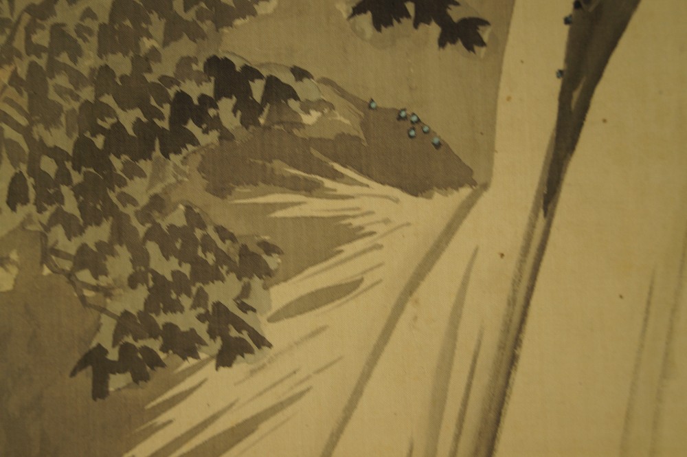 Wasserfall Rollbild von Kishi Renzan Wasserfall-Motiv Nahaufnahme 2