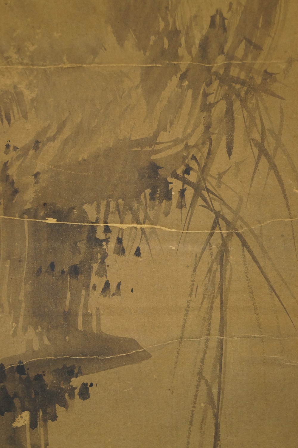 Jurojin hanging scroll landscape motif close-up