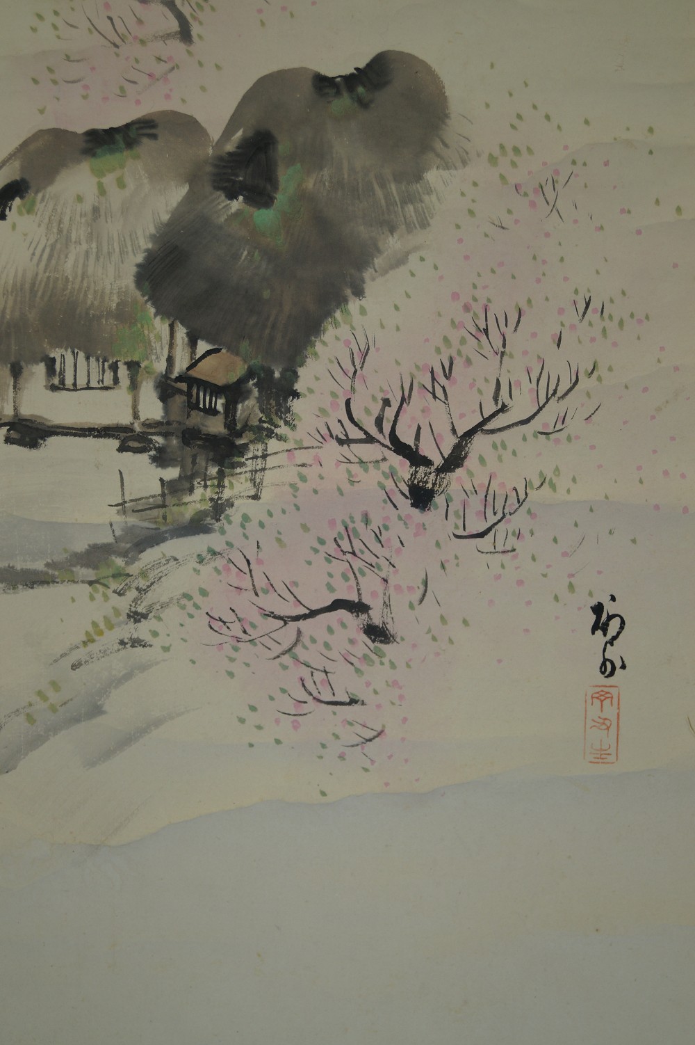 Plum blossom in the snow hanging scroll plum blossom motif close-up