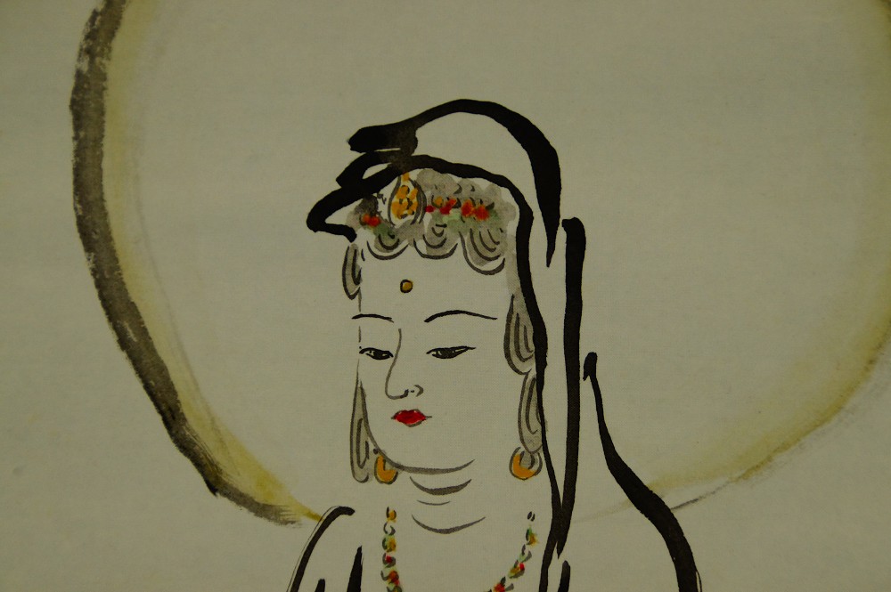 Buddha in Meditation Kakemono Buddha Motif Close-Up