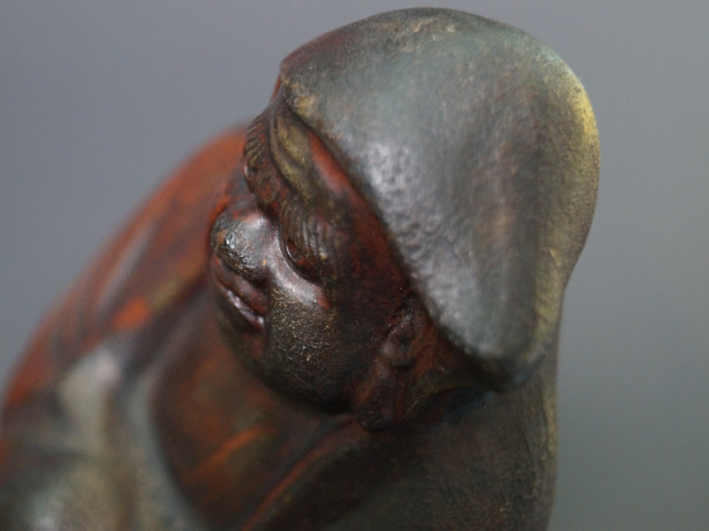 Bodhidharma Daruma Figure of Bizen Ware Head Close-Up 5