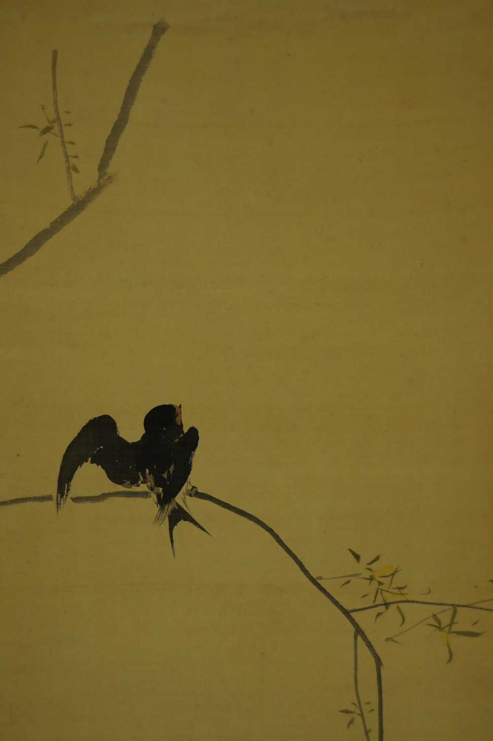 Bird on a willow branch by Kijika Sakuradani bird motif close-up