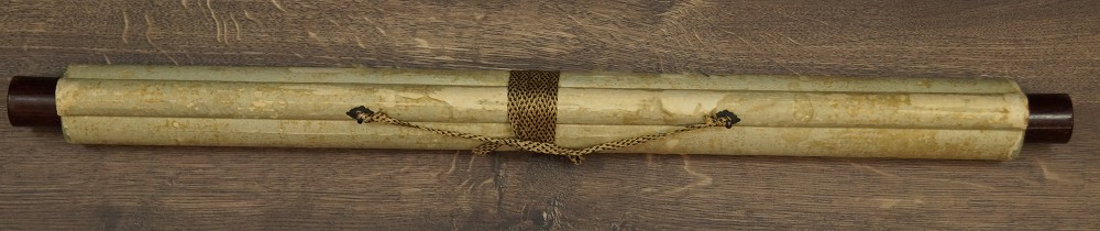 Japanese hanging scroll Sparrow and Sakura rolled up