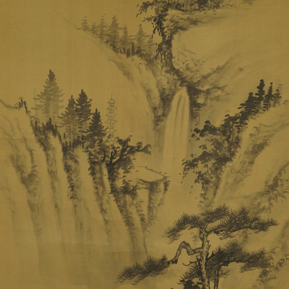 Landschaft Rollbild Kakejiku Kakemono Motiv Nahaufnahme Vorschau