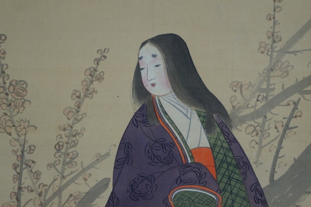 Beauty in Kimono Hanging Scroll Beauty Motif Close-Up 2