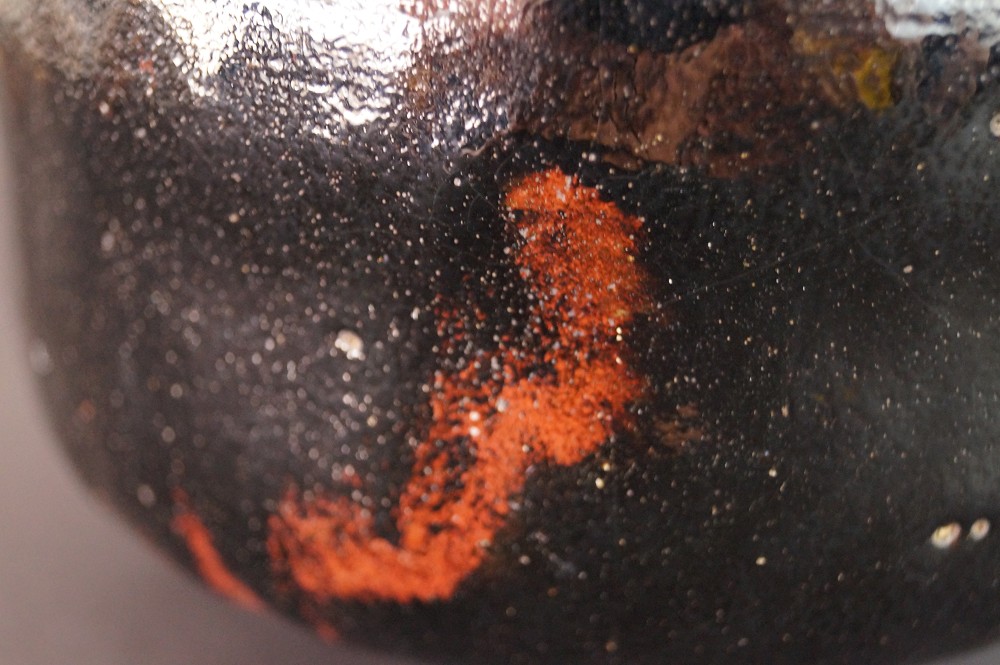 Kuroraku Chawan from Kyoto Glaze Close-Up 1