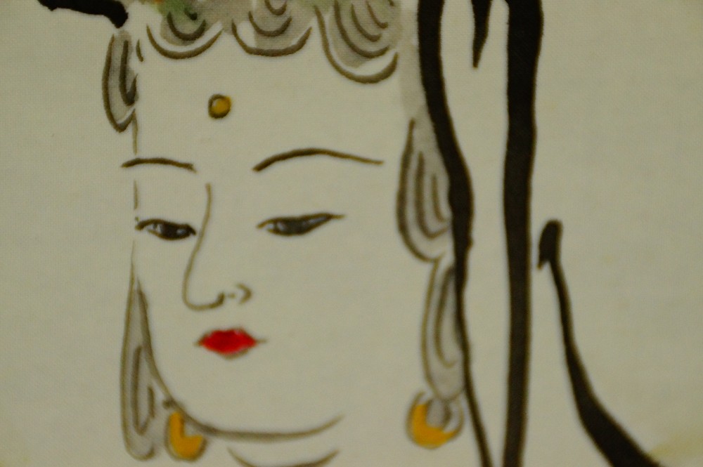 Buddha in meditation kakemono Buddha motif close-up 2