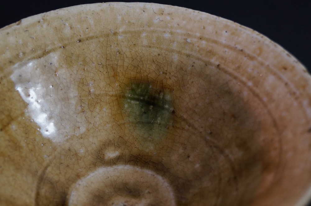 Seto Tea Bowl Chawan by Jyotetsu Yamaguchi Glaze Close-Up