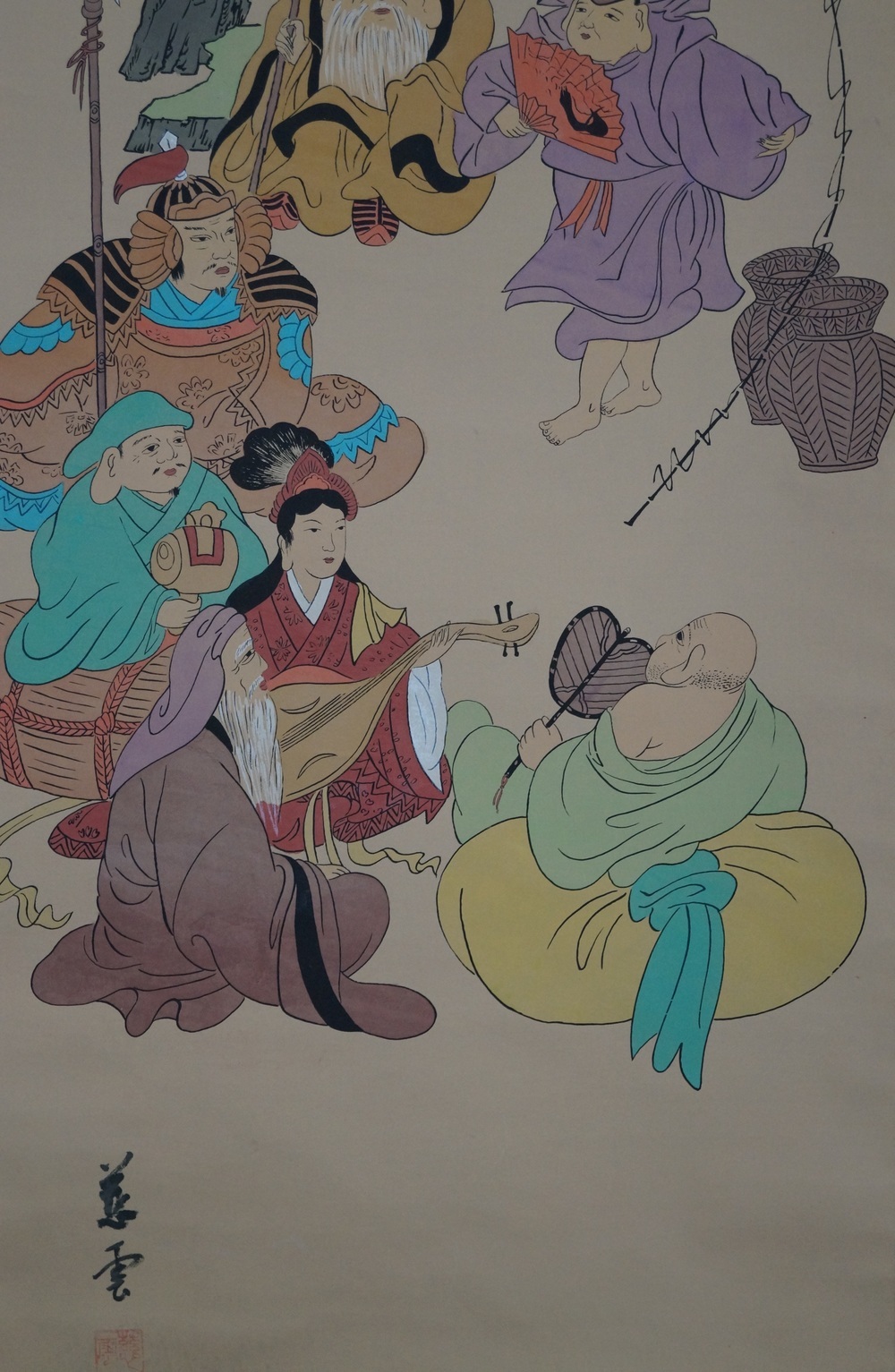 Seven Lucky Gods Hanging Scroll Motif Close-Up 2