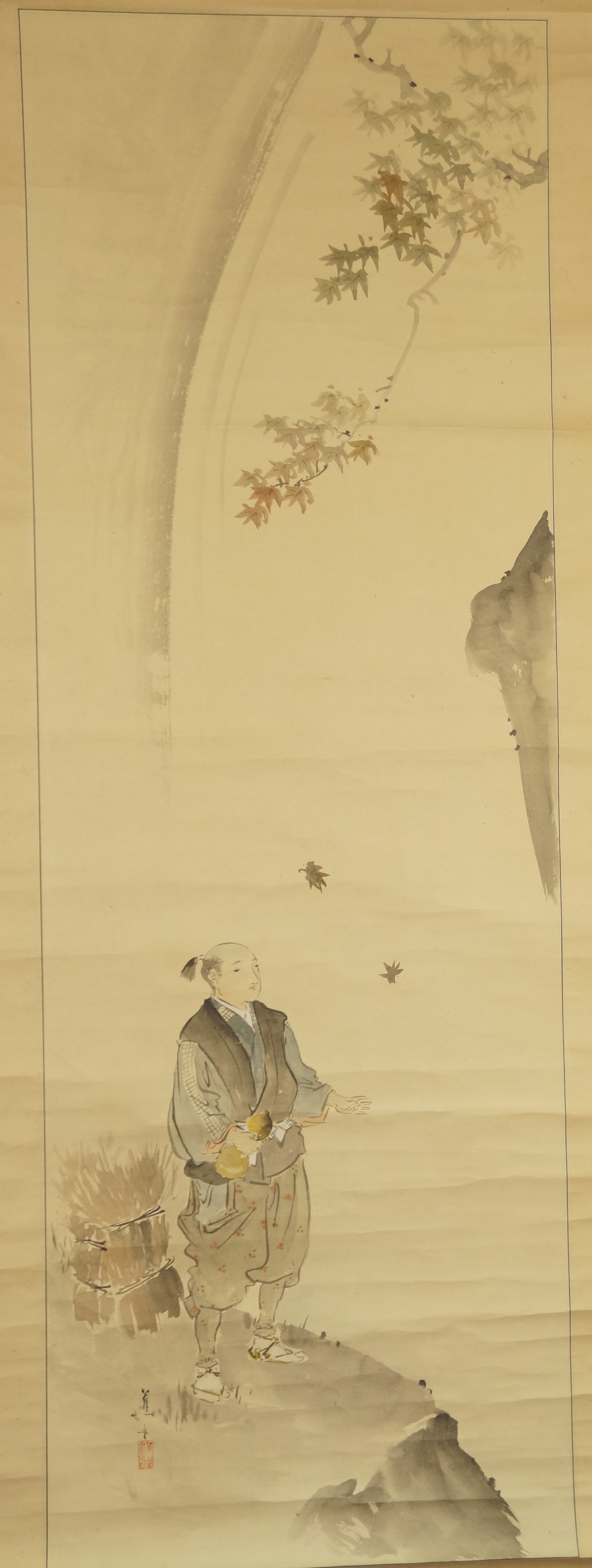 Mann am Wasserfall von Shodo Gesamtmotiv ohne Rahmung