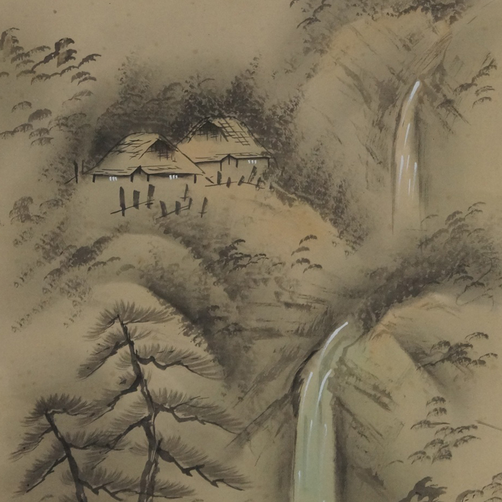 Kleiner Wasserfall - Japanisches Rollgemälde (Kakejiku)
