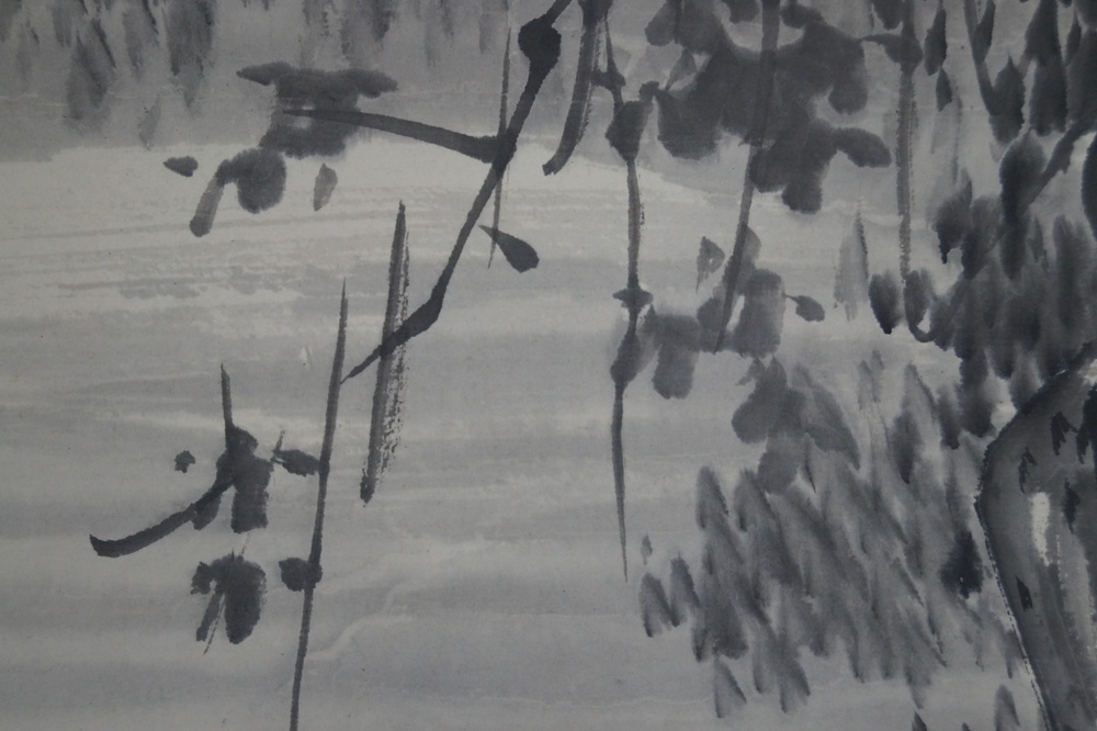 Grasses on the Rock Hanging Scroll Grasses Motif Close-Up 2
