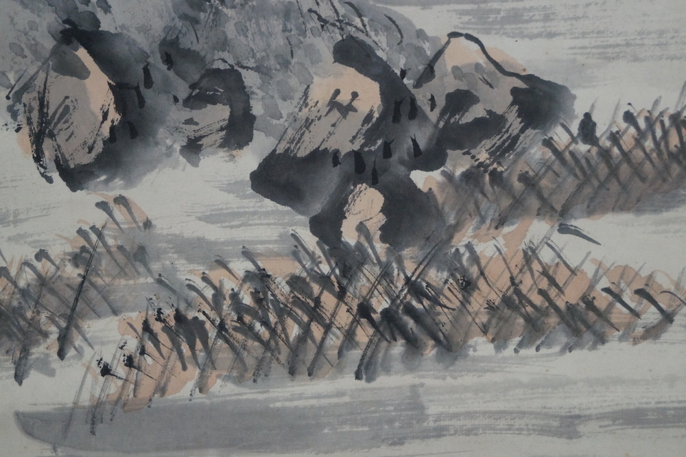 Berglandschaft Felsen und Schilf Nahaufnahme