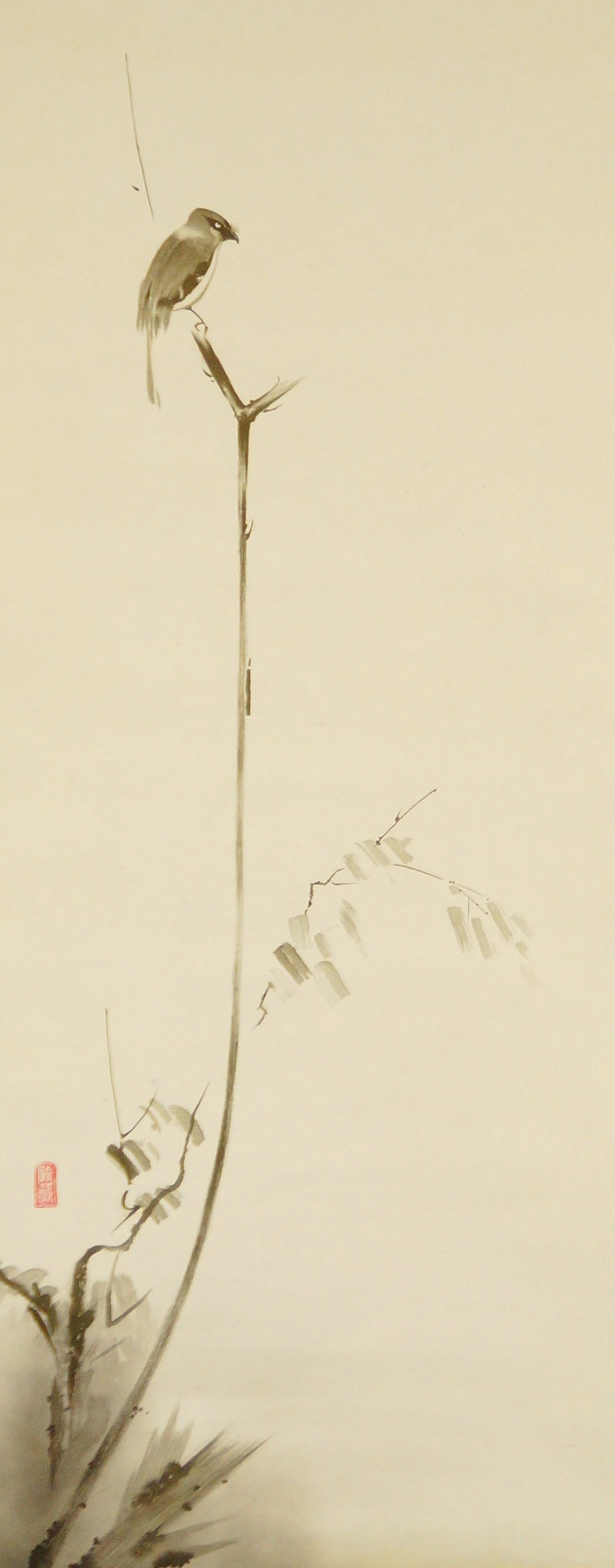 In the Manner of Musashi Bird on a Branch Full Motif without Mounting