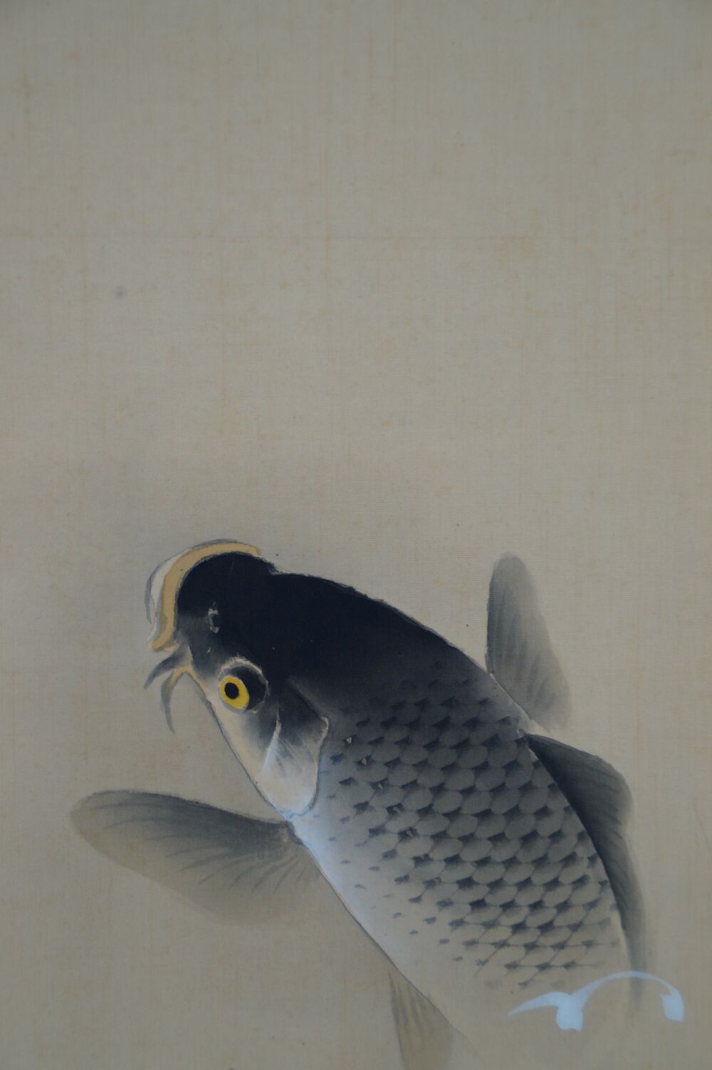 Further view of the full motif of the ascending carp without mounting