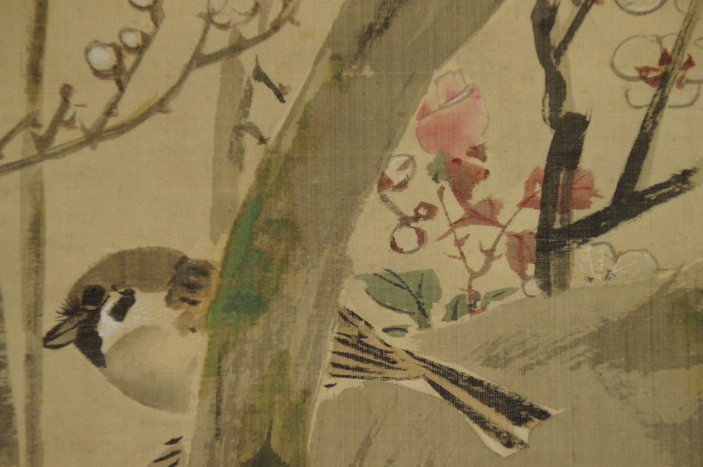 Sparrow on a Sakura Branch by Mori Kansai Sparrow Motif Close-Up 3