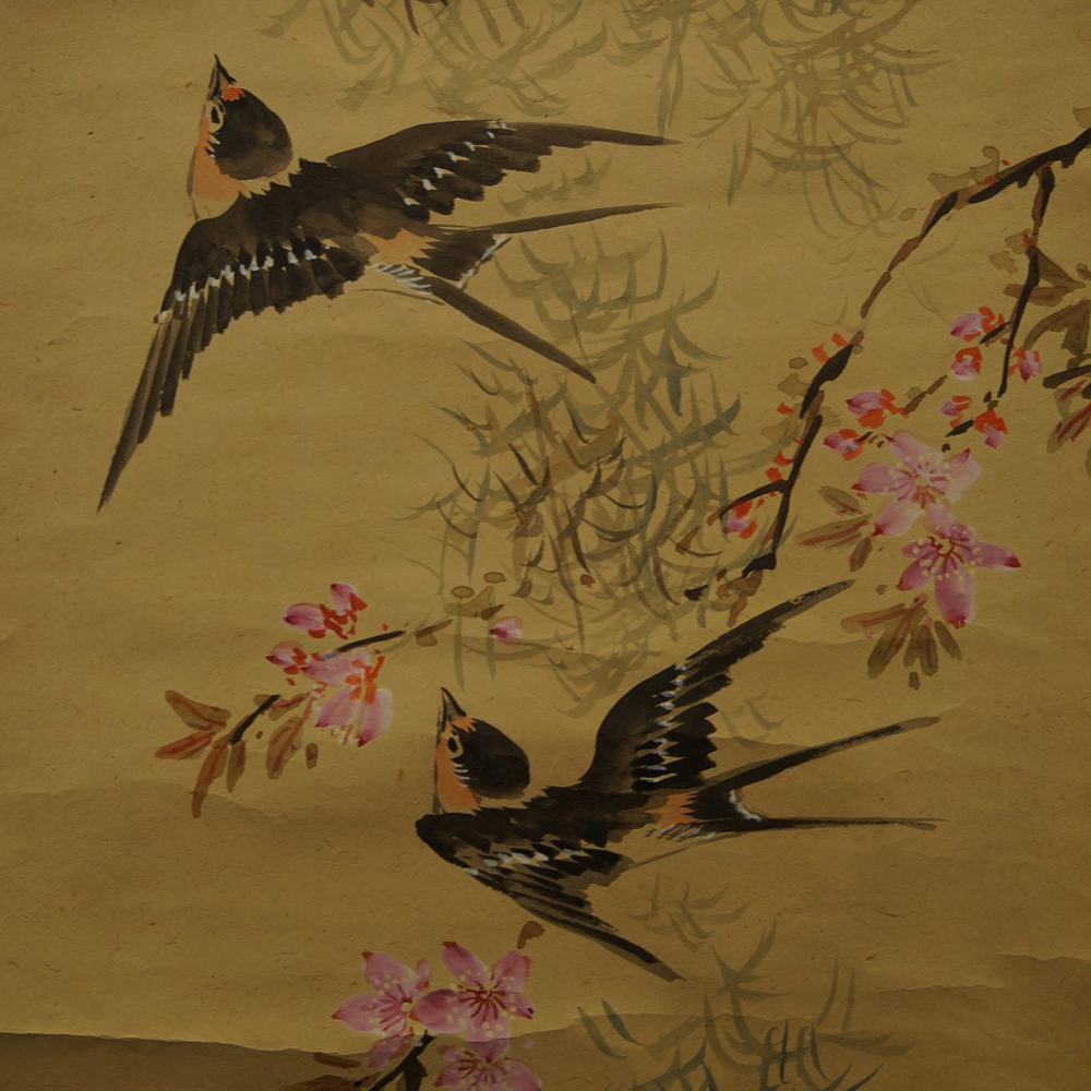 Two Swallows by Murakami Kozan Motif Close-Up Preview