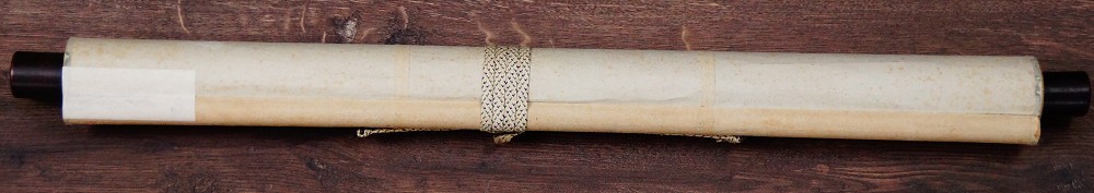 Rolled-up Kakemono by Murata Toho with cord tie