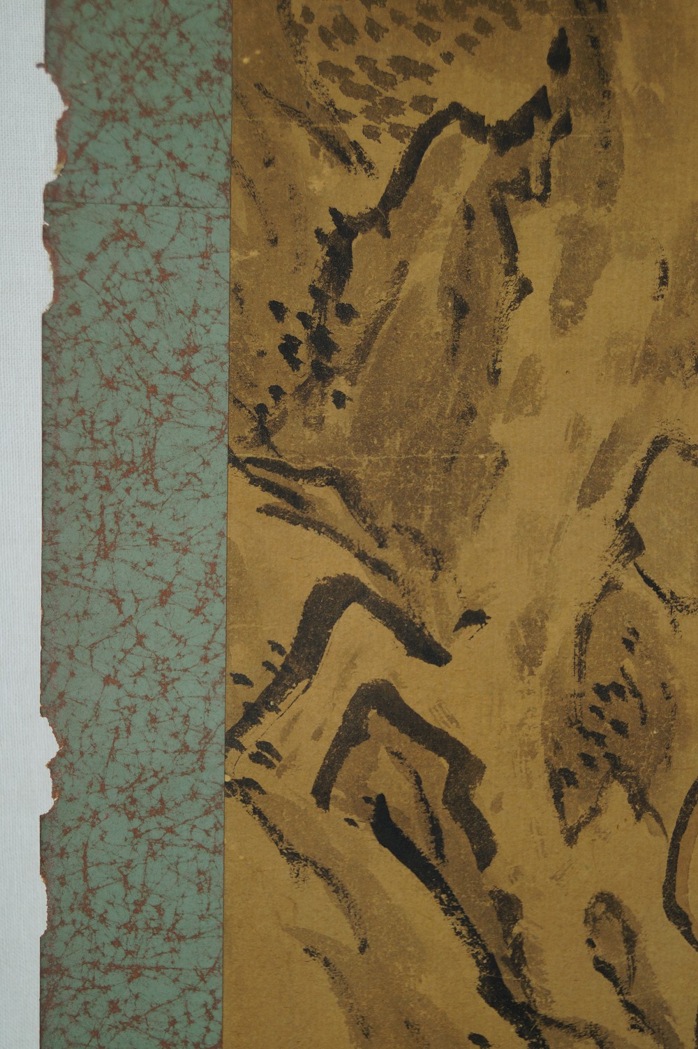 Tea Master Hanging Scroll Rock Motif Close-Up