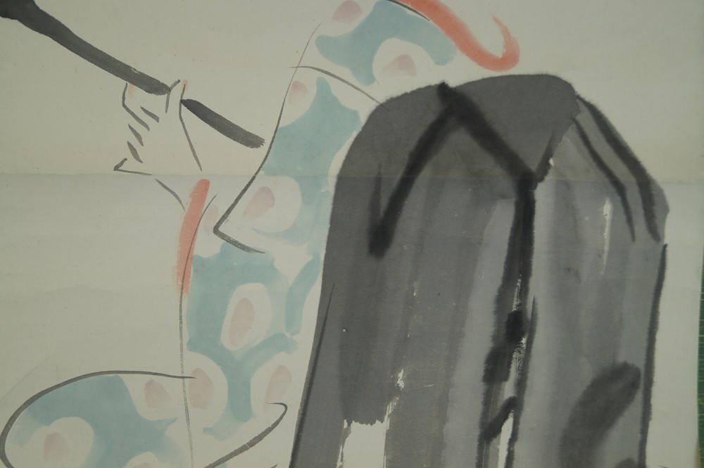 Beauty in kimono hanging scroll motif close-up 2