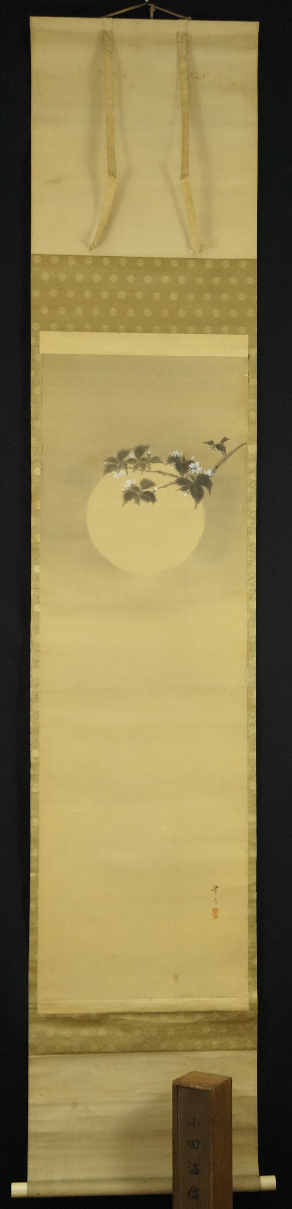 Blüten im Mondlicht - Japanisches Rollbild (Kakejiku, Kakemono)