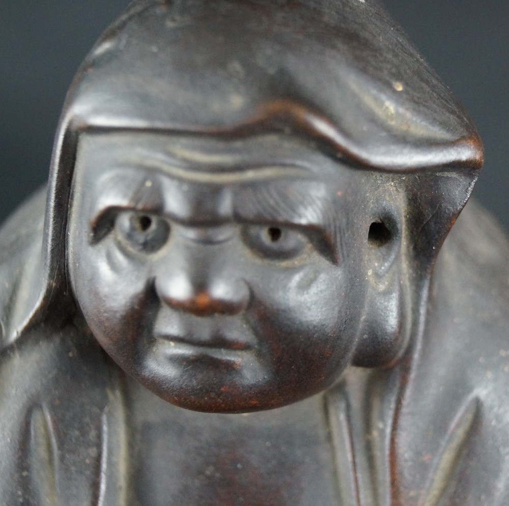 Bodhidharma Daruma fierce gaze Bizen ware face close-up 1