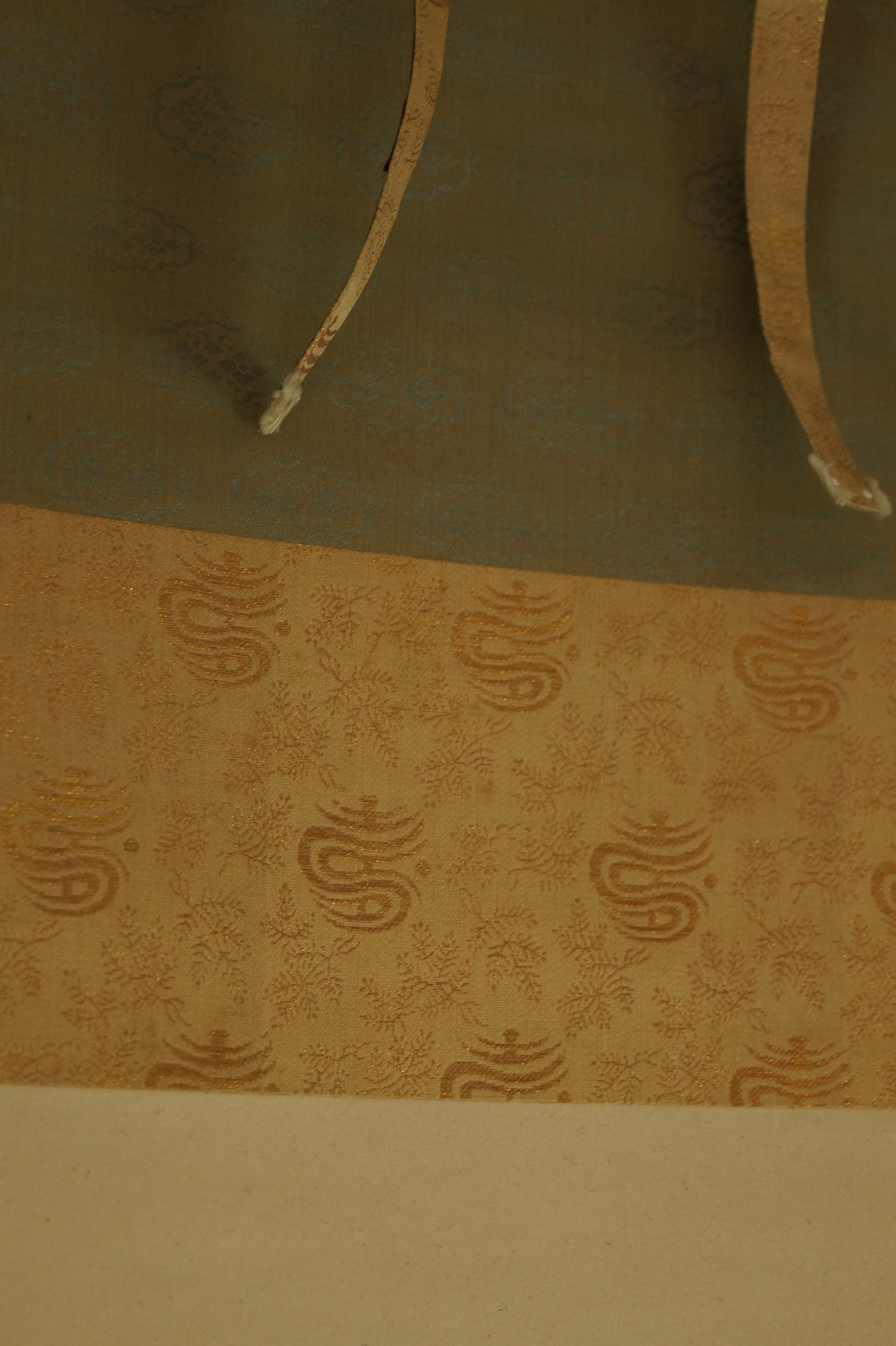 Japanese Hanging Scroll Cranes by Nakajima Raisho Mounting Detail