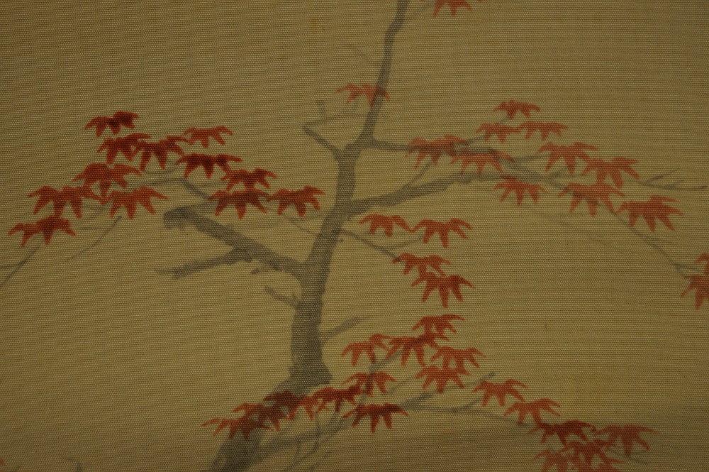 Japanisches Rollbild Herbst Ahorn Motiv Nahaufnahme 3