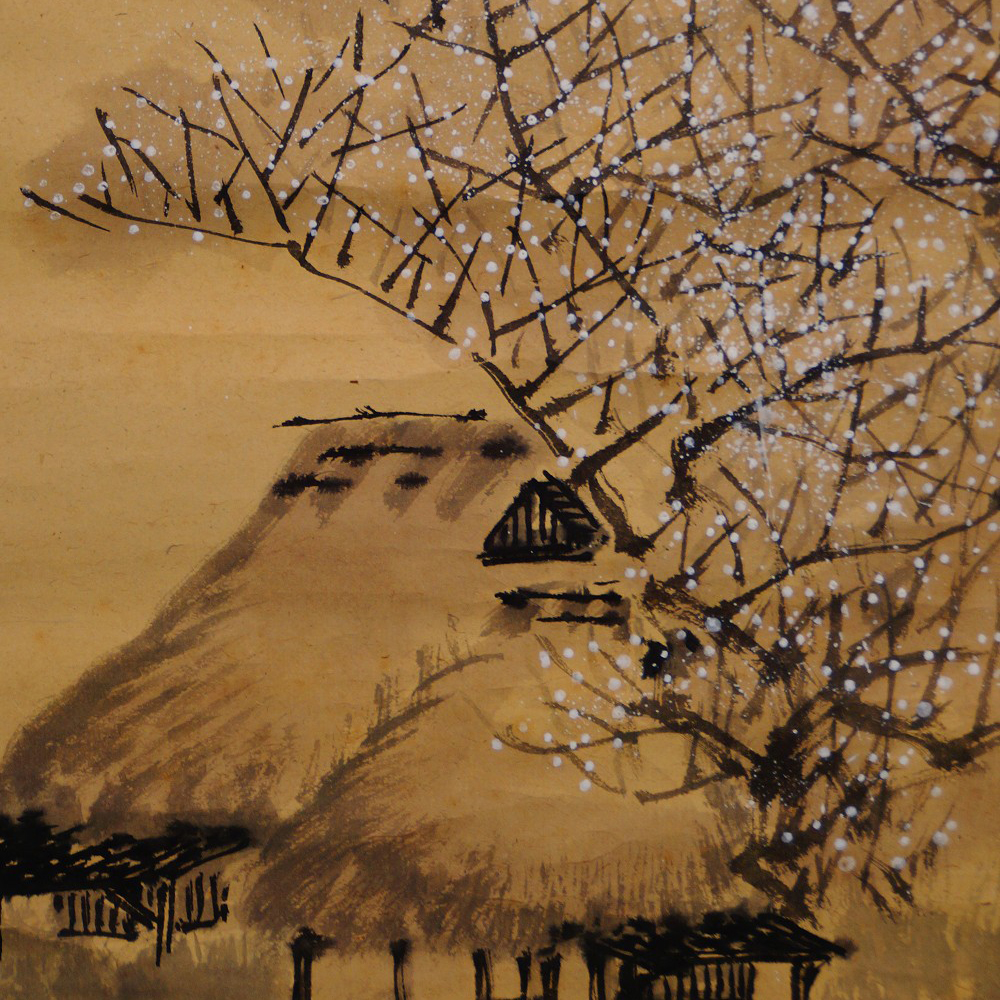Frueher Fruehling in den Bergdoerfern Kakemono von Matsumura Baiseki Motiv Nahaufnahme Vorschau