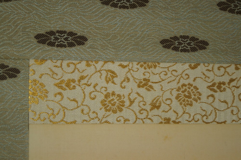 Kakemono Kraniche Montierungsdetail