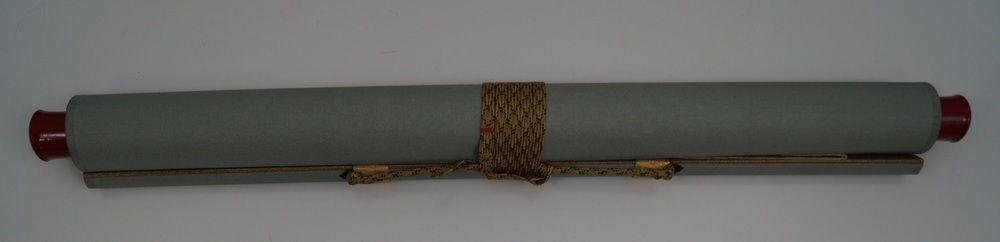 The Farewell hanging scroll rolled up