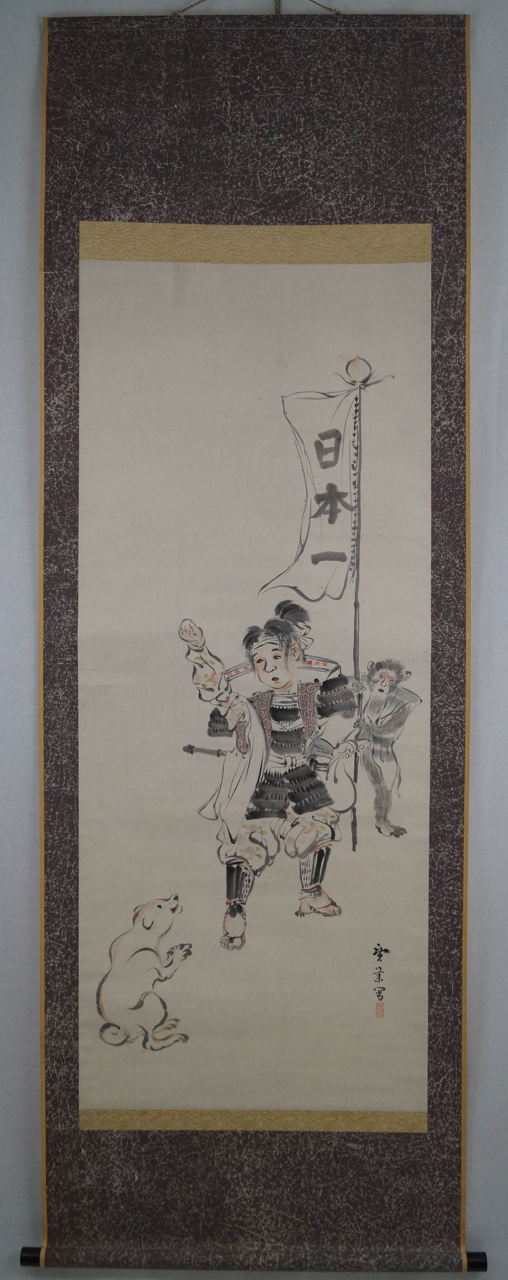 Young Samurai Full View Hanging Scroll