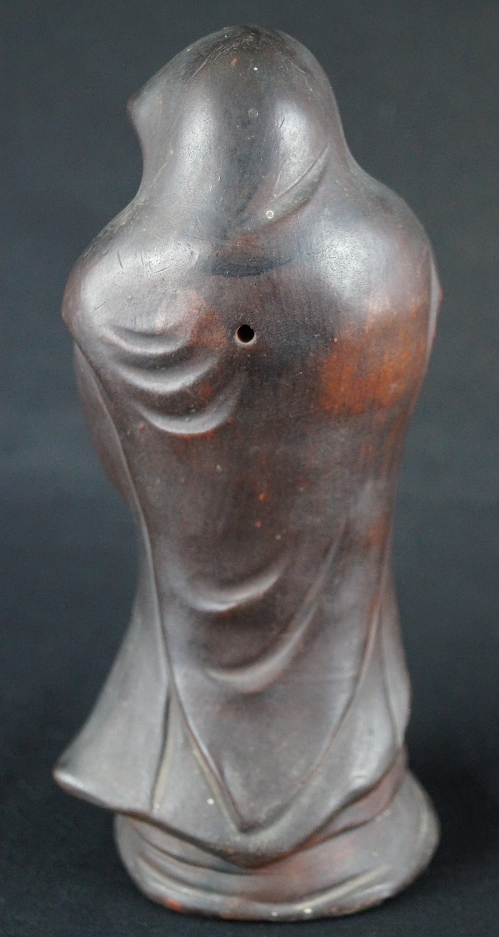 Bodhidharma Daruma Fierce Gaze Bizen Ware Back View
