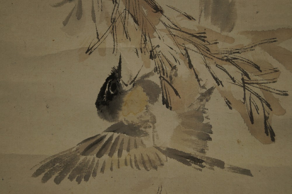 Sparrow Head and Wing Motif Close-Up