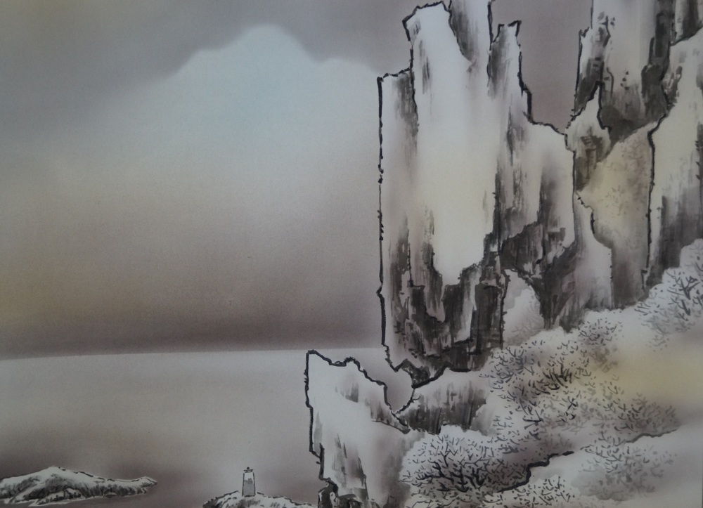 Naechtliche Landschaft Felsen Nahaufnahme
