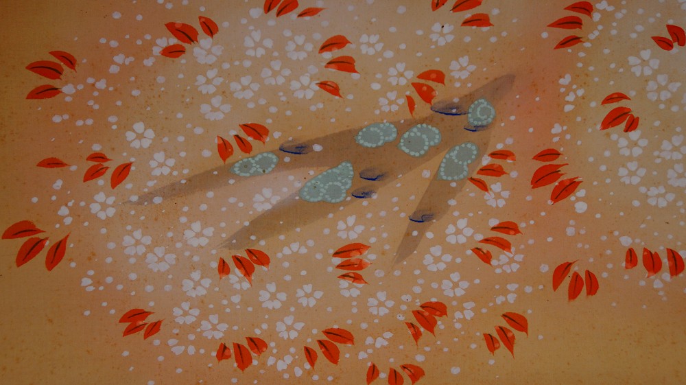 Under the Cherry Blossom Rain Kakemono by Sokan Cherry Blossom Motif Close-Up 2