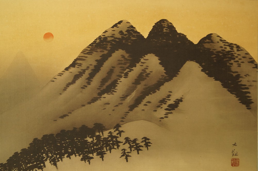 Berge Kakemono Gesamtmotiv ohne Rahmung