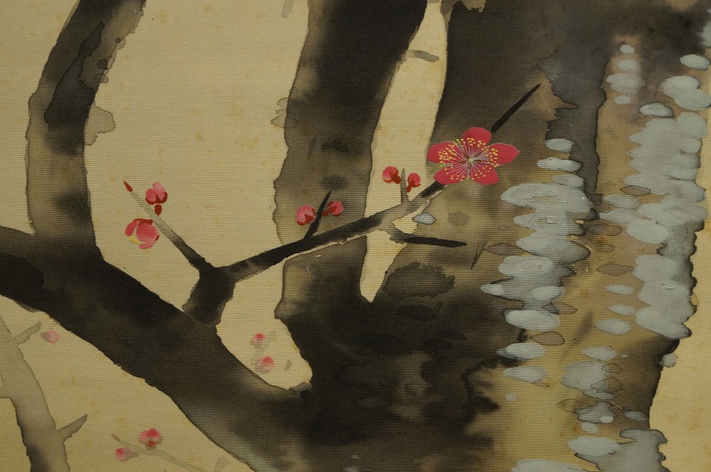 Sparrows and Plum Blossoms Motif Close-Up 5